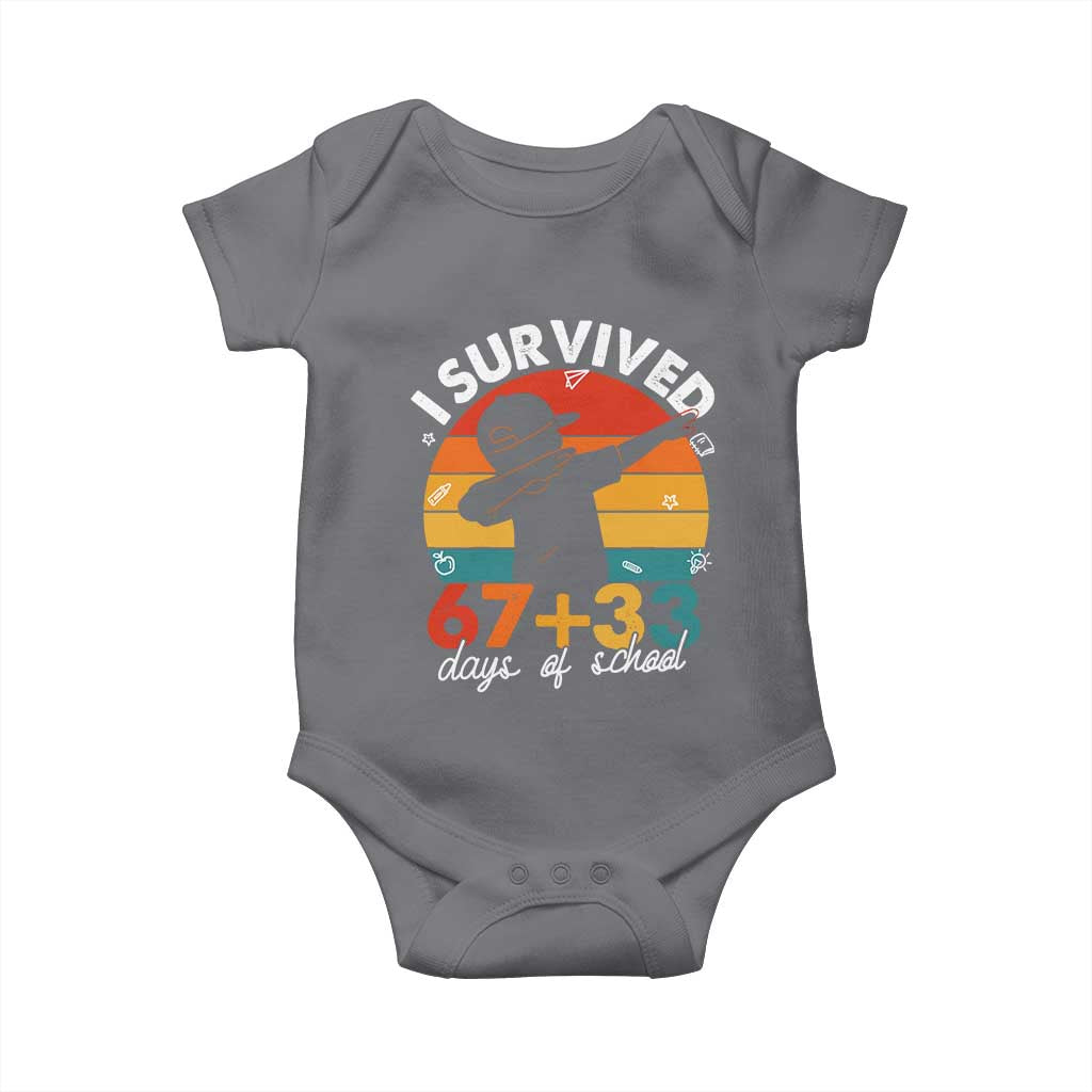 I Survived 67 33 Days Of School Baby Onesie Funny Six Seven Meme Math Teacher Kids 100th Day