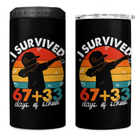 I Survived 67 33 Days Of School 4 in 1 Can Cooler Tumbler Funny Six Seven Meme Math Teacher Kids 100th Day