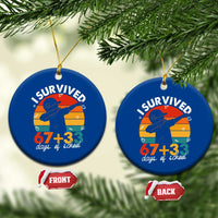 I Survived 67 33 Days Of School Ceramic Ornament Funny Six Seven Meme Math Teacher Kids 100th Day