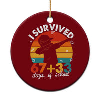 I Survived 67 33 Days Of School Ceramic Ornament Funny Six Seven Meme Math Teacher Kids 100th Day