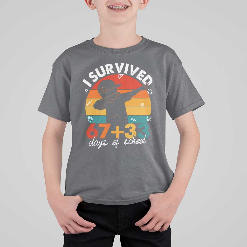 I Survived 67 33 Days Of School T Shirt For Kid Funny Six Seven Meme Math Teacher Kids 100th Day