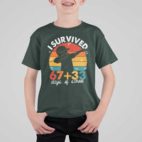I Survived 67 33 Days Of School T Shirt For Kid Funny Six Seven Meme Math Teacher Kids 100th Day