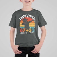 I Survived 67 33 Days Of School T Shirt For Kid Funny Six Seven Meme Math Teacher Kids 100th Day