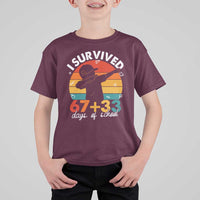 I Survived 67 33 Days Of School T Shirt For Kid Funny Six Seven Meme Math Teacher Kids 100th Day