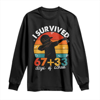 I Survived 67 33 Days Of School Long Sleeve Shirt Funny Six Seven Meme Math Teacher Kids 100th Day