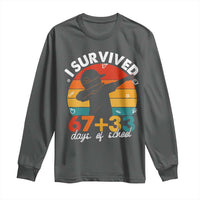 I Survived 67 33 Days Of School Long Sleeve Shirt Funny Six Seven Meme Math Teacher Kids 100th Day