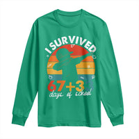 I Survived 67 33 Days Of School Long Sleeve Shirt Funny Six Seven Meme Math Teacher Kids 100th Day
