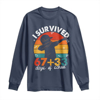 I Survived 67 33 Days Of School Long Sleeve Shirt Funny Six Seven Meme Math Teacher Kids 100th Day
