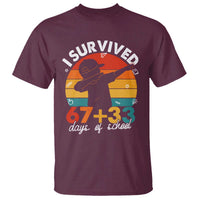 I Survived 67 33 Days Of School T Shirt Funny Six Seven Meme Math Teacher Kids 100th Day