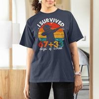 I Survived 67 33 Days Of School T Shirt For Women Funny Six Seven Meme Math Teacher Kids 100th Day
