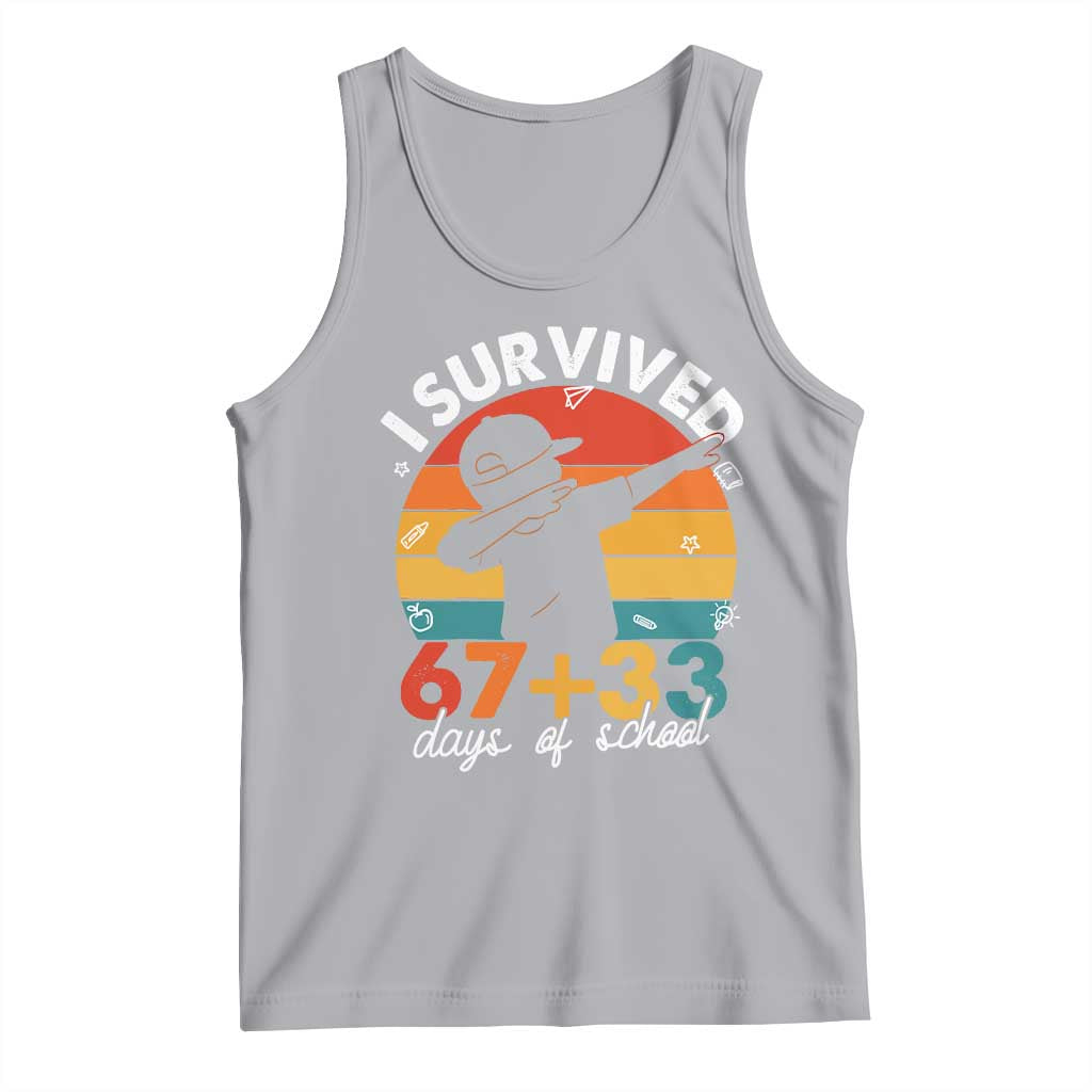 I Survived 67 33 Days Of School Tank Top Funny Six Seven Meme Math Teacher Kids 100th Day