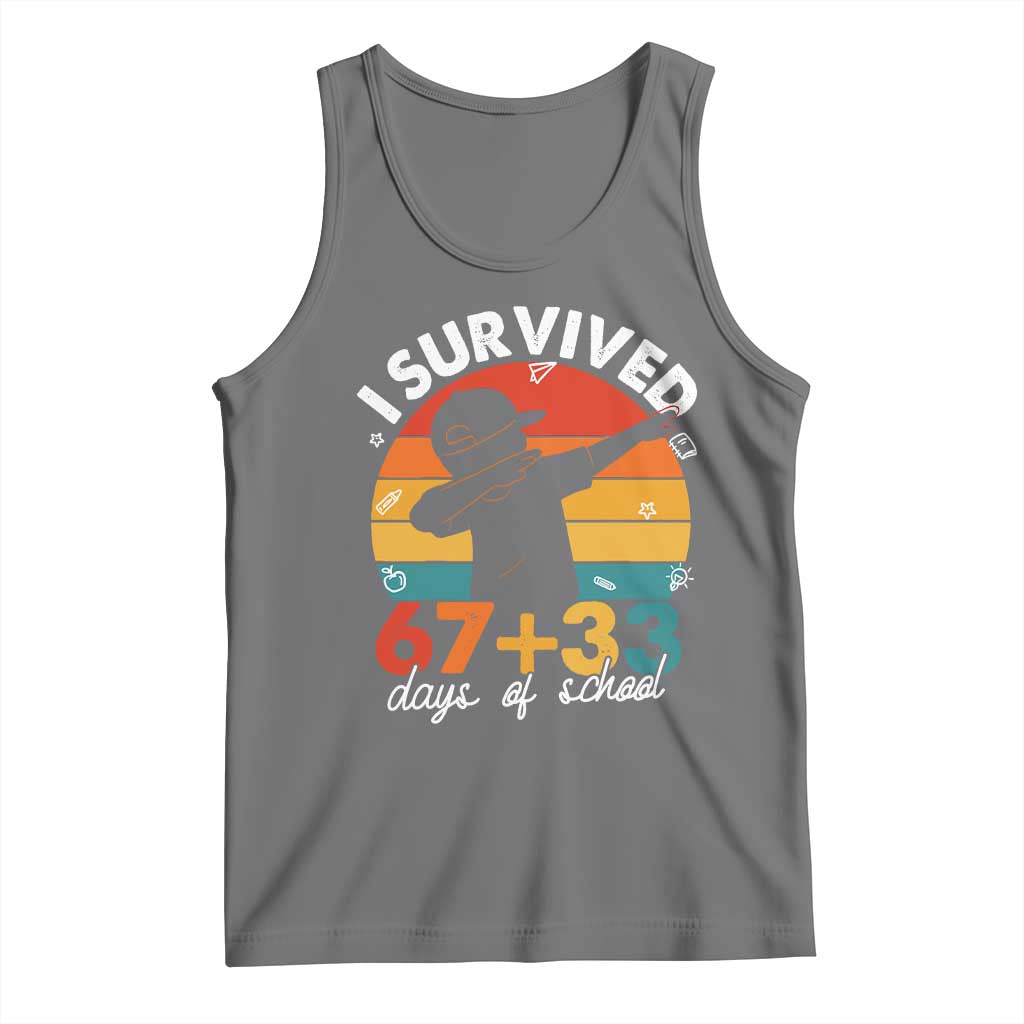 I Survived 67 33 Days Of School Tank Top Funny Six Seven Meme Math Teacher Kids 100th Day