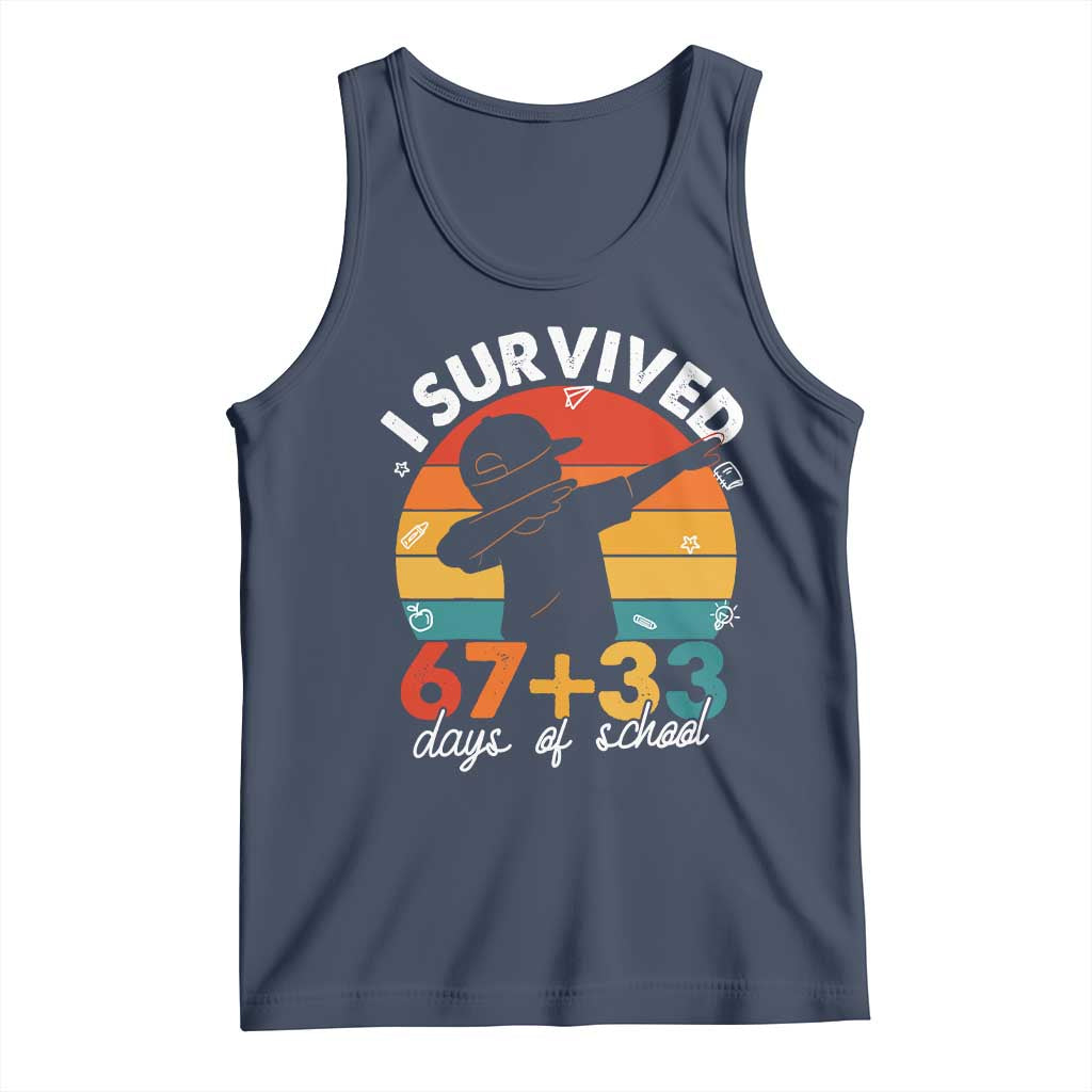 I Survived 67 33 Days Of School Tank Top Funny Six Seven Meme Math Teacher Kids 100th Day