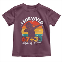 I Survived 67 33 Days Of School Toddler T Shirt Funny Six Seven Meme Math Teacher Kids 100th Day