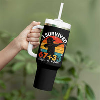 I Survived 67 33 Days Of School Tumbler With Handle Funny Six Seven Meme Math Teacher Kids 100th Day