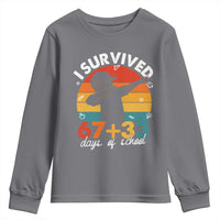 I Survived 67 33 Days Of School Youth Sweatshirt Funny Six Seven Meme Math Teacher Kids 100th Day