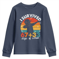 I Survived 67 33 Days Of School Youth Sweatshirt Funny Six Seven Meme Math Teacher Kids 100th Day