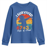 I Survived 67 33 Days Of School Youth Sweatshirt Funny Six Seven Meme Math Teacher Kids 100th Day