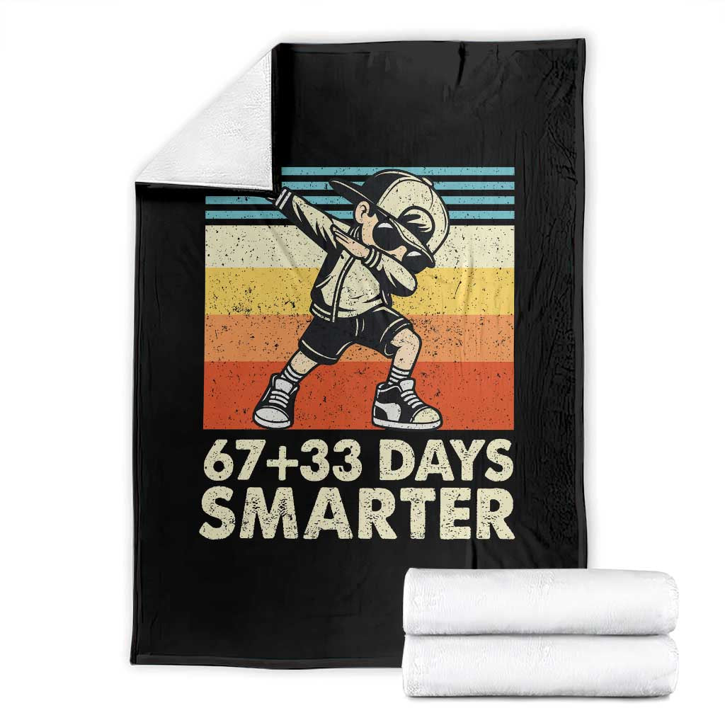 100 Days Smarter Throw Blanket Funny 67 33 Six Seven Math Teacher Kids 100th Day