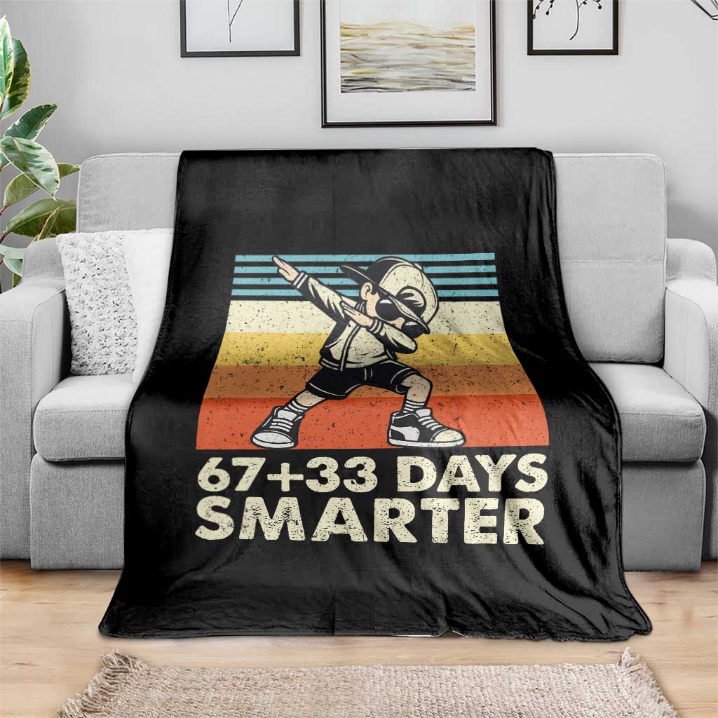 100 Days Smarter Throw Blanket Funny 67 33 Six Seven Math Teacher Kids 100th Day