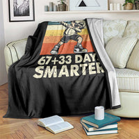 100 Days Smarter Throw Blanket Funny 67 33 Six Seven Math Teacher Kids 100th Day