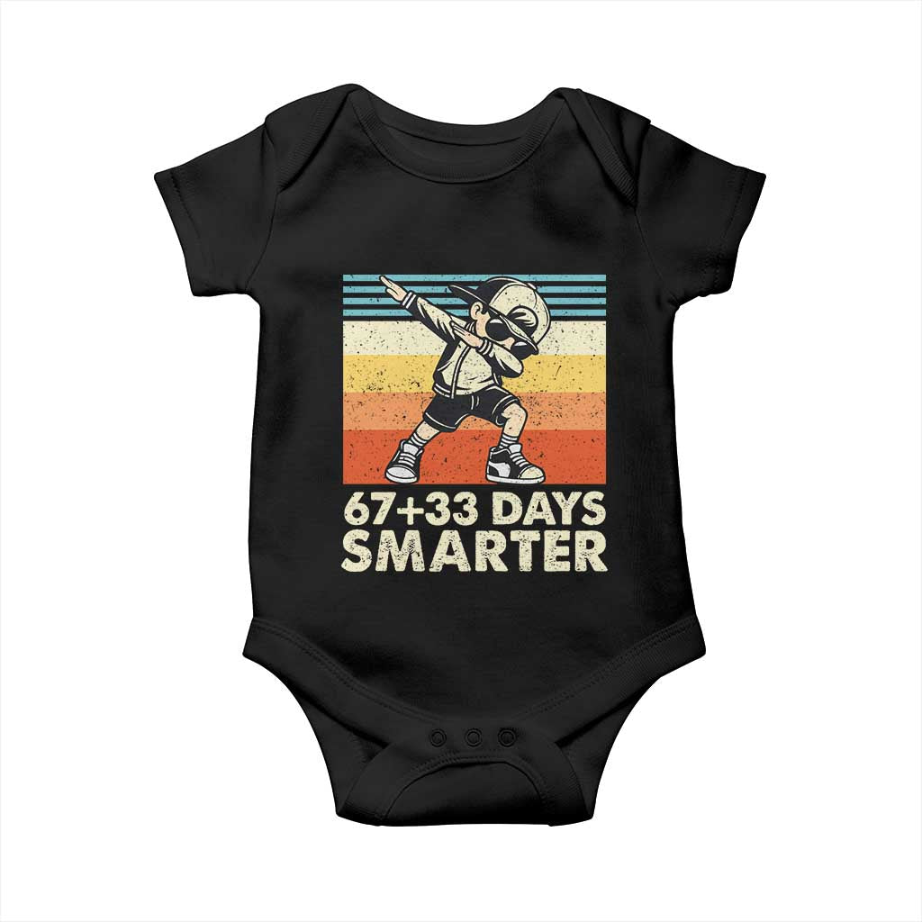 100 Days Smarter Baby Onesie Funny 67 33 Six Seven Math Teacher Kids 100th Day