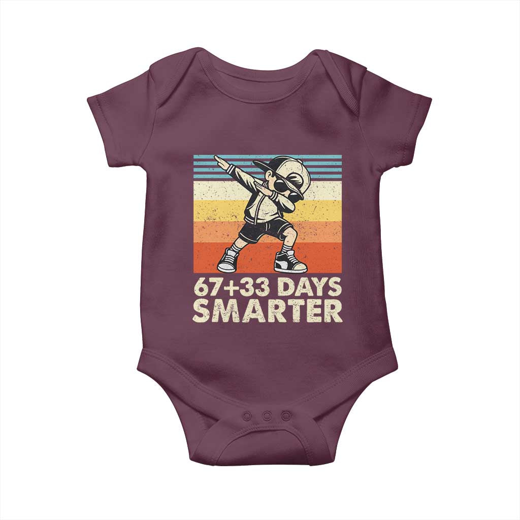 100 Days Smarter Baby Onesie Funny 67 33 Six Seven Math Teacher Kids 100th Day