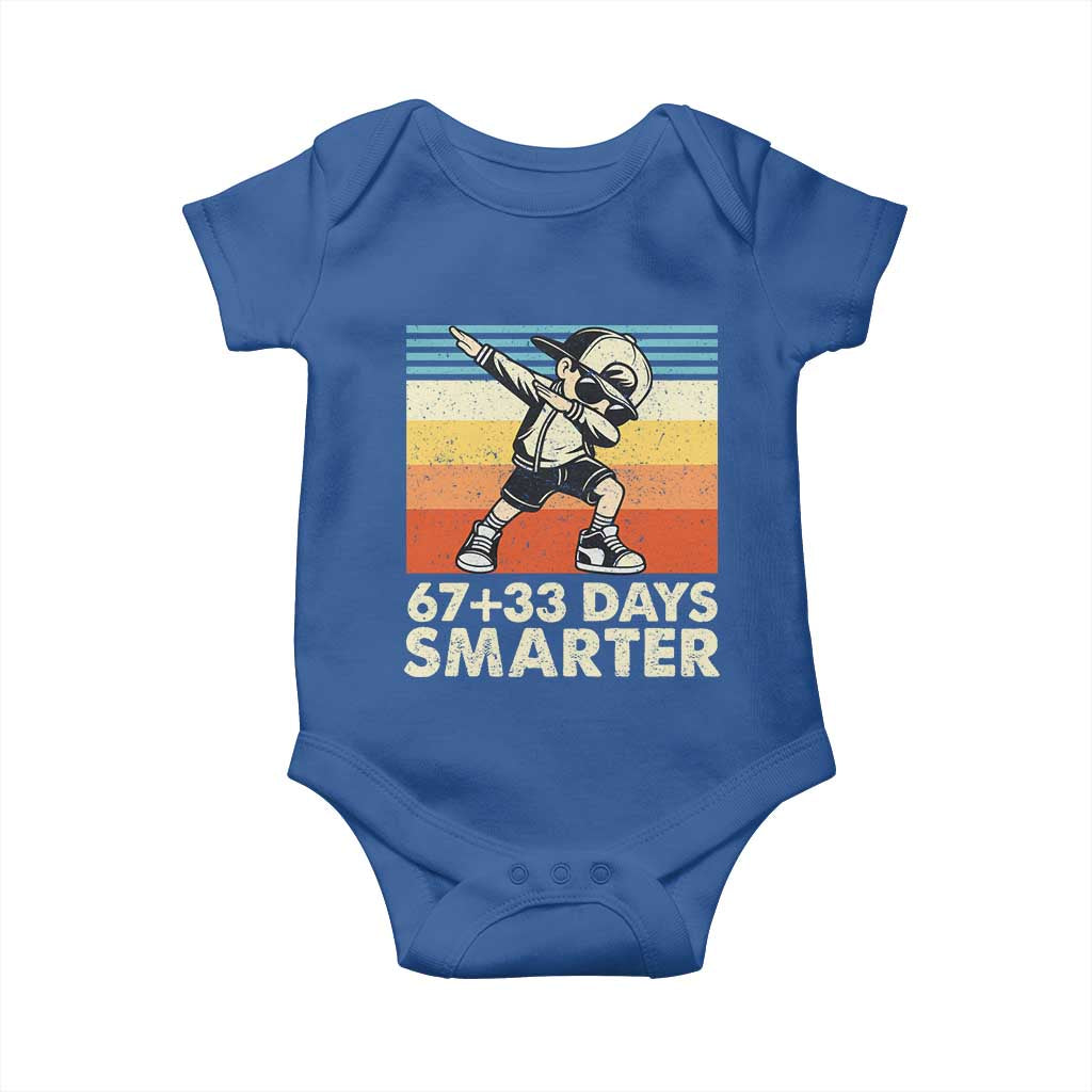 100 Days Smarter Baby Onesie Funny 67 33 Six Seven Math Teacher Kids 100th Day