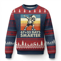 100 Days Smarter Ugly Christmas Sweater Funny 67 33 Six Seven Math Teacher Kids 100th Day