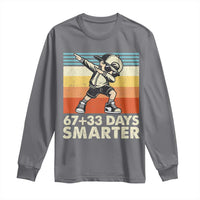 100 Days Smarter Long Sleeve Shirt Funny 67 33 Six Seven Math Teacher Kids 100th Day
