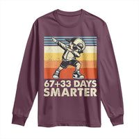 100 Days Smarter Long Sleeve Shirt Funny 67 33 Six Seven Math Teacher Kids 100th Day