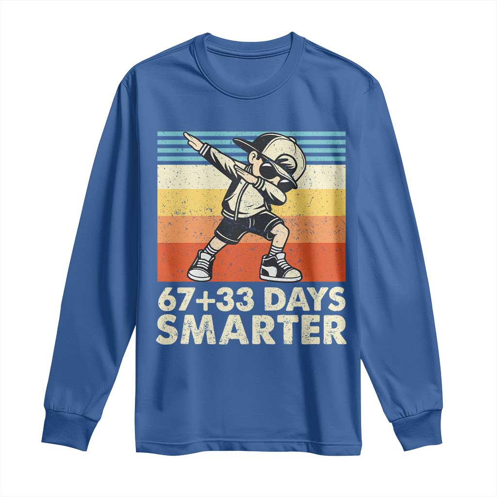 100 Days Smarter Long Sleeve Shirt Funny 67 33 Six Seven Math Teacher Kids 100th Day