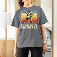 100 Days Smarter T Shirt For Women Funny 67 33 Six Seven Math Teacher Kids 100th Day