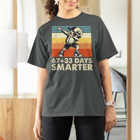 100 Days Smarter T Shirt For Women Funny 67 33 Six Seven Math Teacher Kids 100th Day