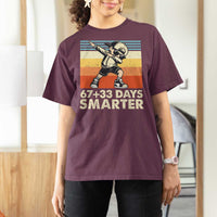 100 Days Smarter T Shirt For Women Funny 67 33 Six Seven Math Teacher Kids 100th Day