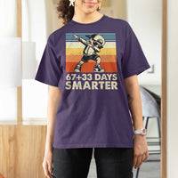 100 Days Smarter T Shirt For Women Funny 67 33 Six Seven Math Teacher Kids 100th Day