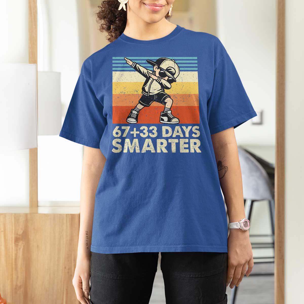 100 Days Smarter T Shirt For Women Funny 67 33 Six Seven Math Teacher Kids 100th Day