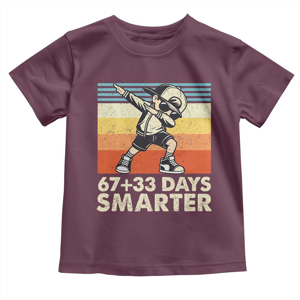 100 Days Smarter Toddler T Shirt Funny 67 33 Six Seven Math Teacher Kids 100th Day