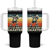 100 Days Smarter Tumbler With Handle Funny 67 33 Six Seven Math Teacher Kids 100th Day
