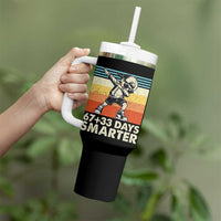 100 Days Smarter Tumbler With Handle Funny 67 33 Six Seven Math Teacher Kids 100th Day