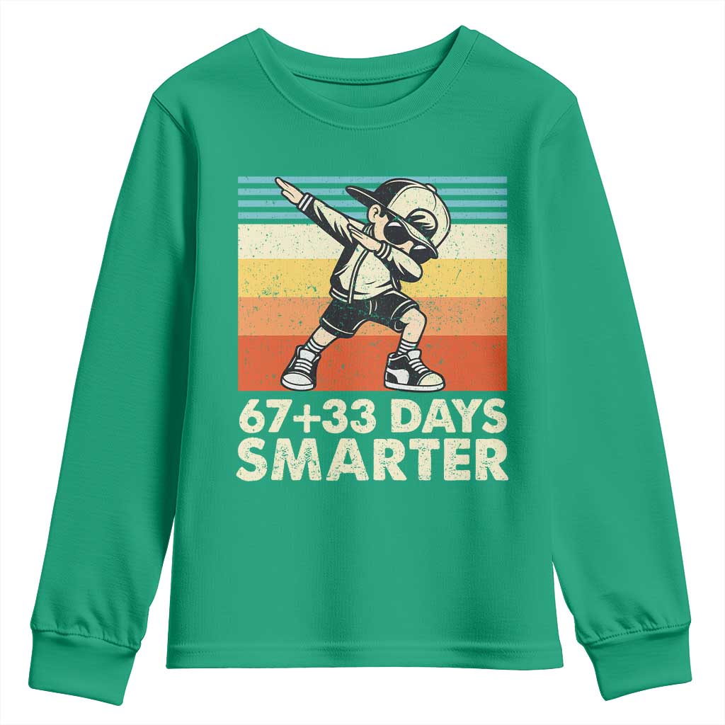 100 Days Smarter Youth Sweatshirt Funny 67 33 Six Seven Math Teacher Kids 100th Day