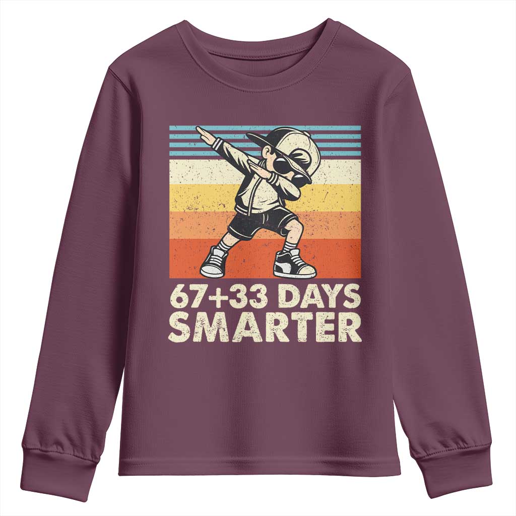100 Days Smarter Youth Sweatshirt Funny 67 33 Six Seven Math Teacher Kids 100th Day