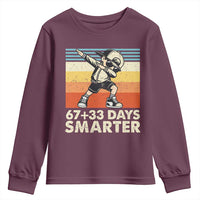 100 Days Smarter Youth Sweatshirt Funny 67 33 Six Seven Math Teacher Kids 100th Day