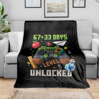 67 33 100 Days Level Unlocked Throw Blanket Gaming 100th Day of School Boys Kid