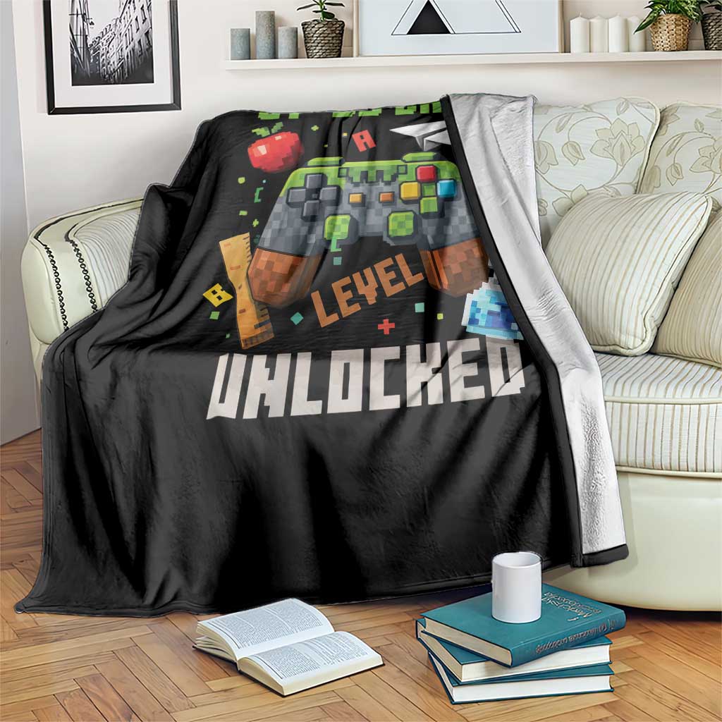 67 33 100 Days Level Unlocked Throw Blanket Gaming 100th Day of School Boys Kid