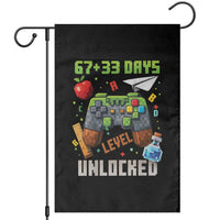 67 33 100 Days Level Unlocked Garden Flag Gaming 100th Day of School Boys Kid