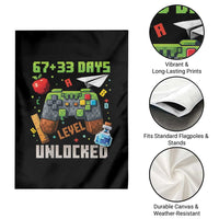 67 33 100 Days Level Unlocked Garden Flag Gaming 100th Day of School Boys Kid