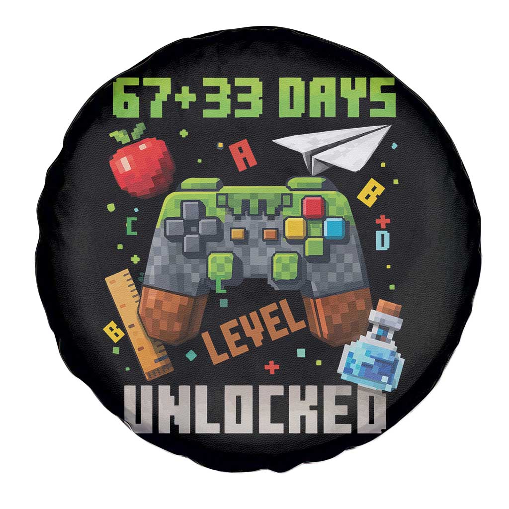 67 33 100 Days Level Unlocked Spare Tire Cover Gaming 100th Day of School Boys Kid