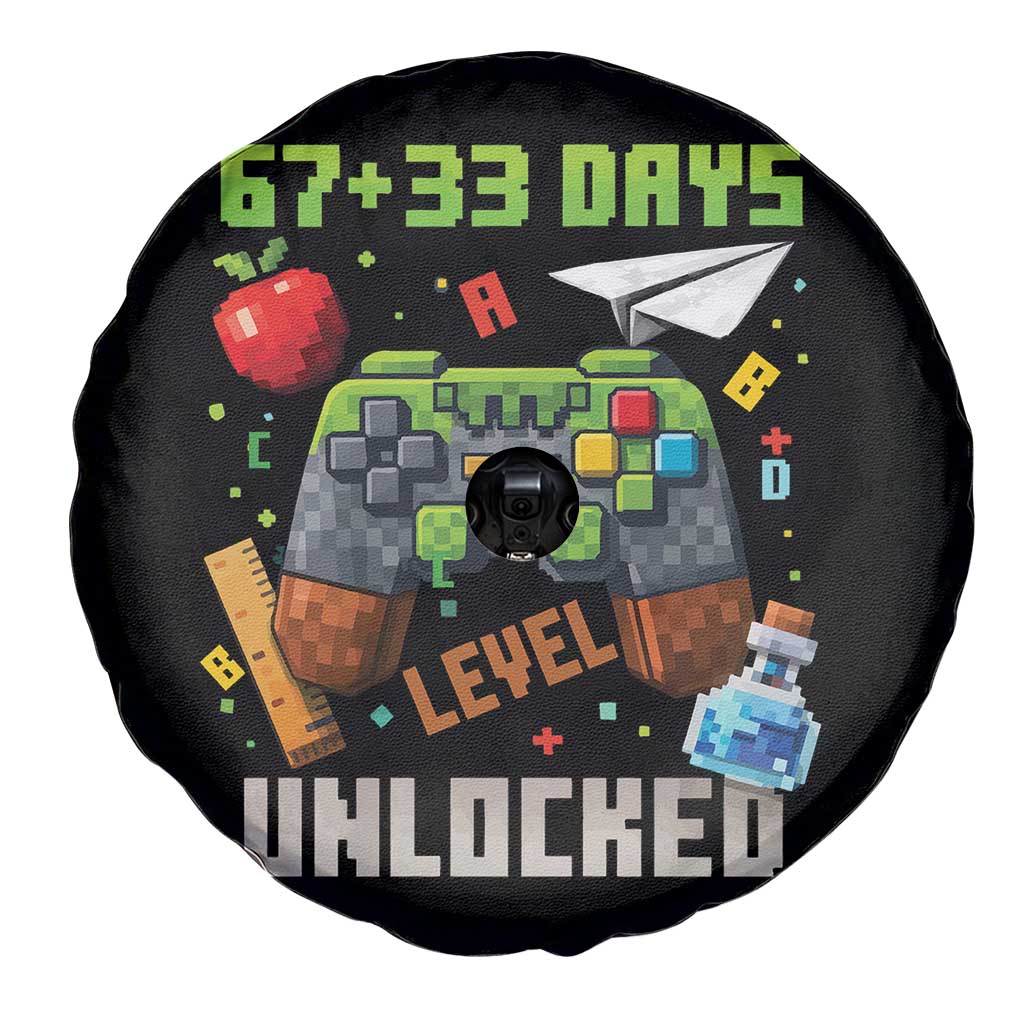 67 33 100 Days Level Unlocked Spare Tire Cover Gaming 100th Day of School Boys Kid