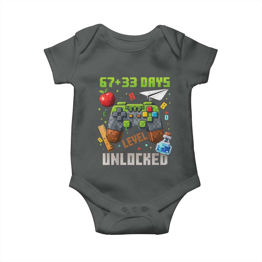 67 33 100 Days Level Unlocked Baby Onesie Gaming 100th Day of School Boys Kid